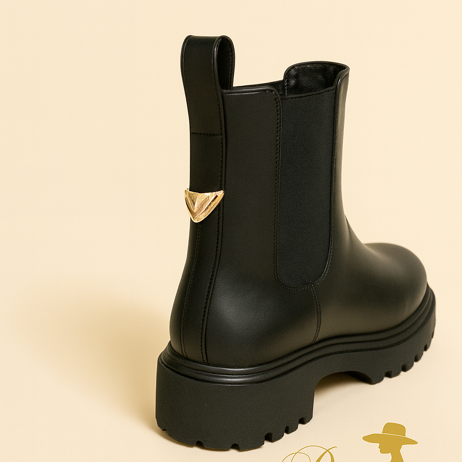 Bottines Noires Femme Semelle Crantée Épaisse | Boots Chic Confort | Da Cinzia