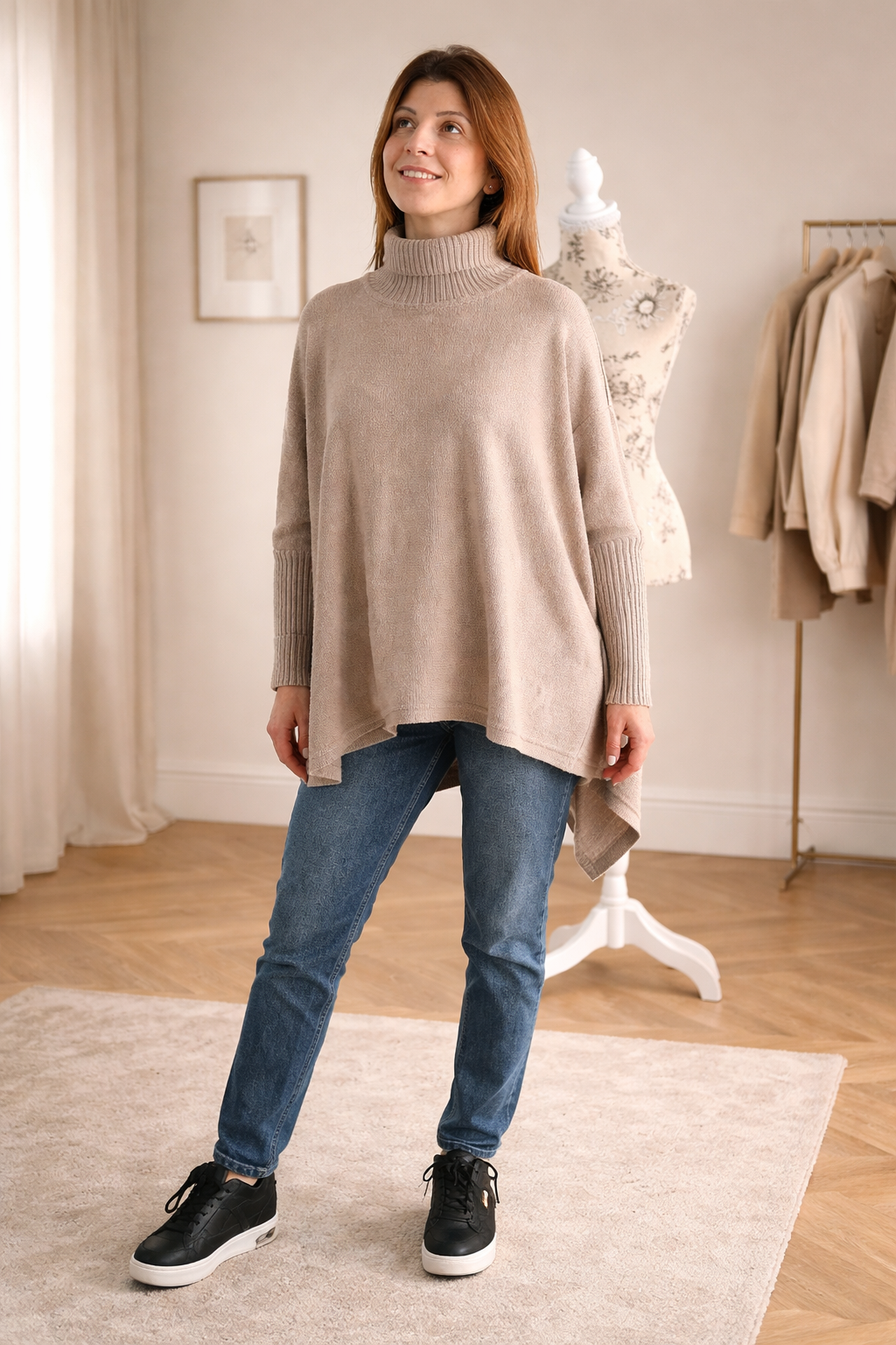 Pull Poncho Col Roulé – Giuliano