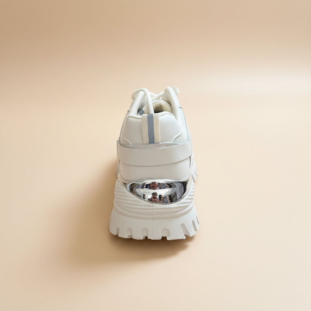 Baskets Femme Beige Semelle Épaisse | Training Confort