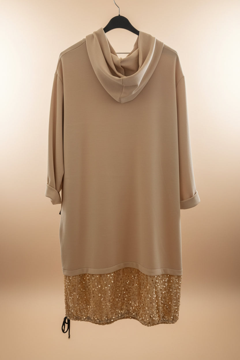 Robe Sweat Capuche Paillettes Femme | Chic Confort Moderne