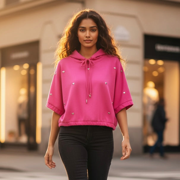 Women's hoodie – Heart details & chic urban style (4 colours)