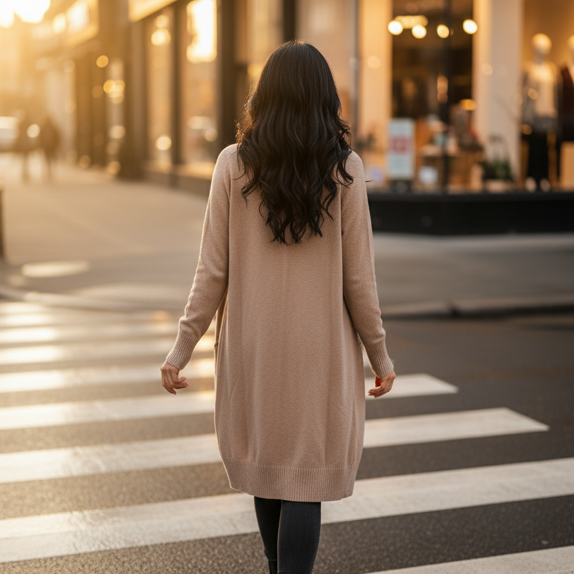 Gilet Long Femme Giuliano | Cardigan Maille Douce & Chic