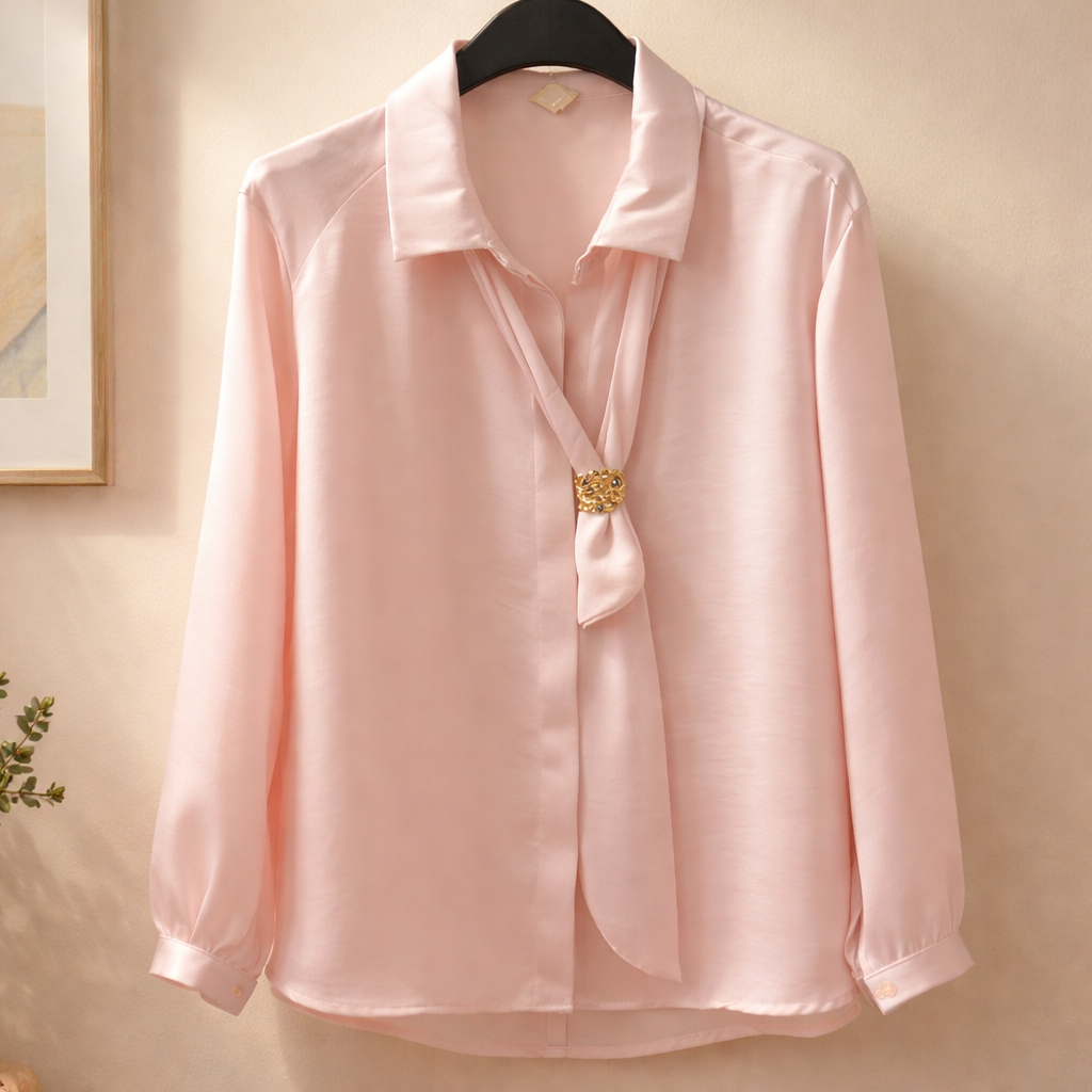 Chemise Via ZOIA avec Lavallière | 2 Coloris Élégants Femme | Da Cinzia