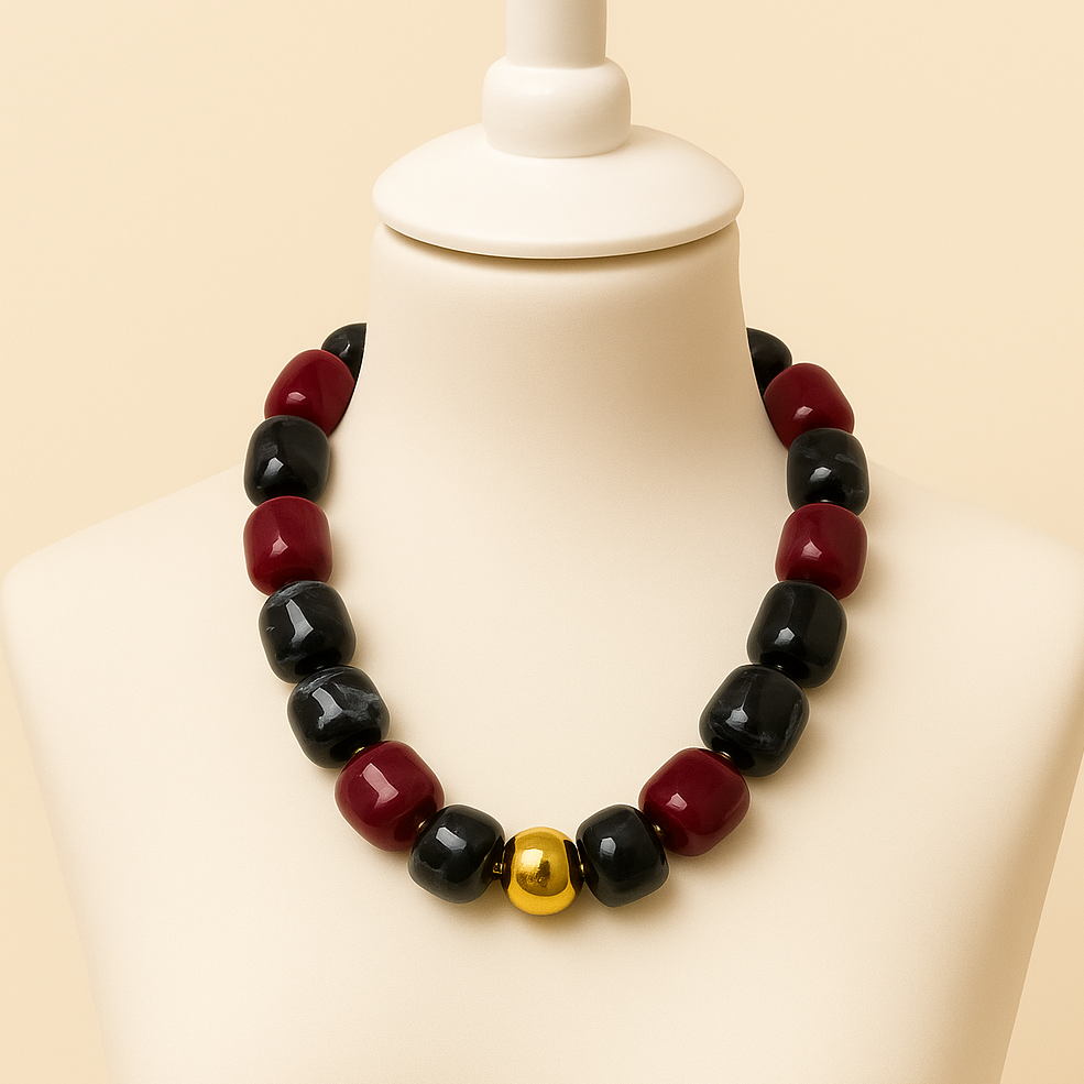 Collier Femme Perles Tons Chauds | Bijou Élégant 45 cm | Da Cinzia