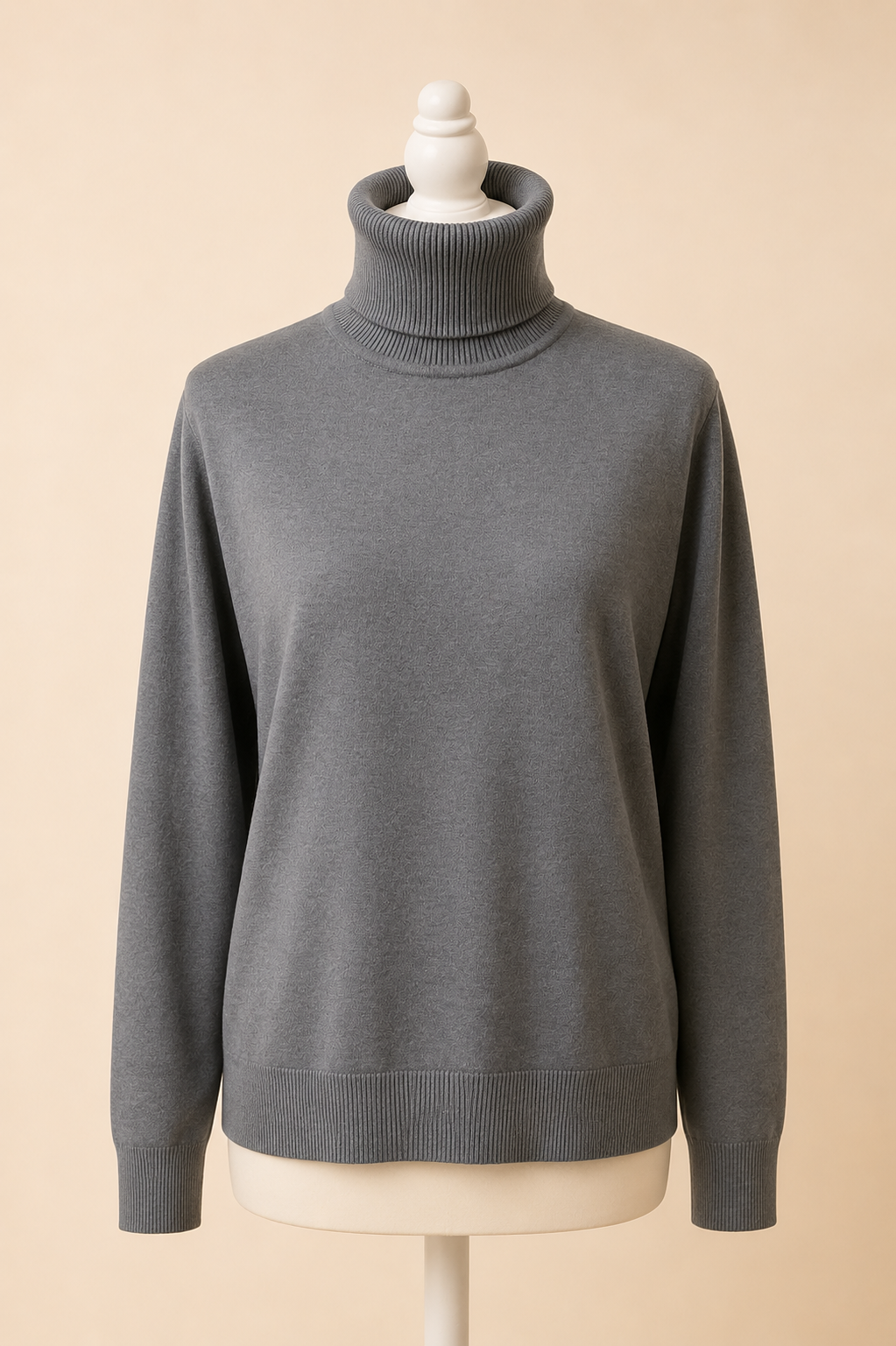 Pull Col Roulé Femme Maille Douce | Bleu Gris Classique