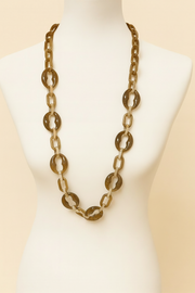 Collier Long 107 cm Résine | Tons Caramel Brun Miel