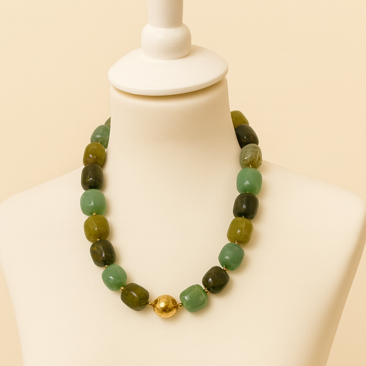 Collier Femme Perles Tons Chauds | Bijou Élégant 45 cm | Da Cinzia
