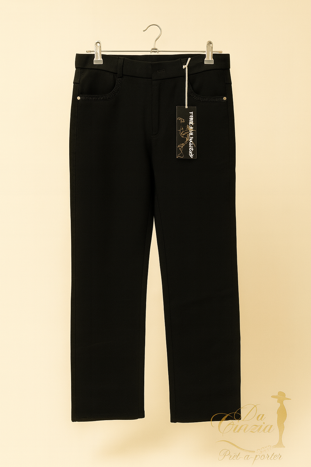 Pantalon Noir Femme Coupe Droite | Pantalon Classique Premium | Da Cinzia