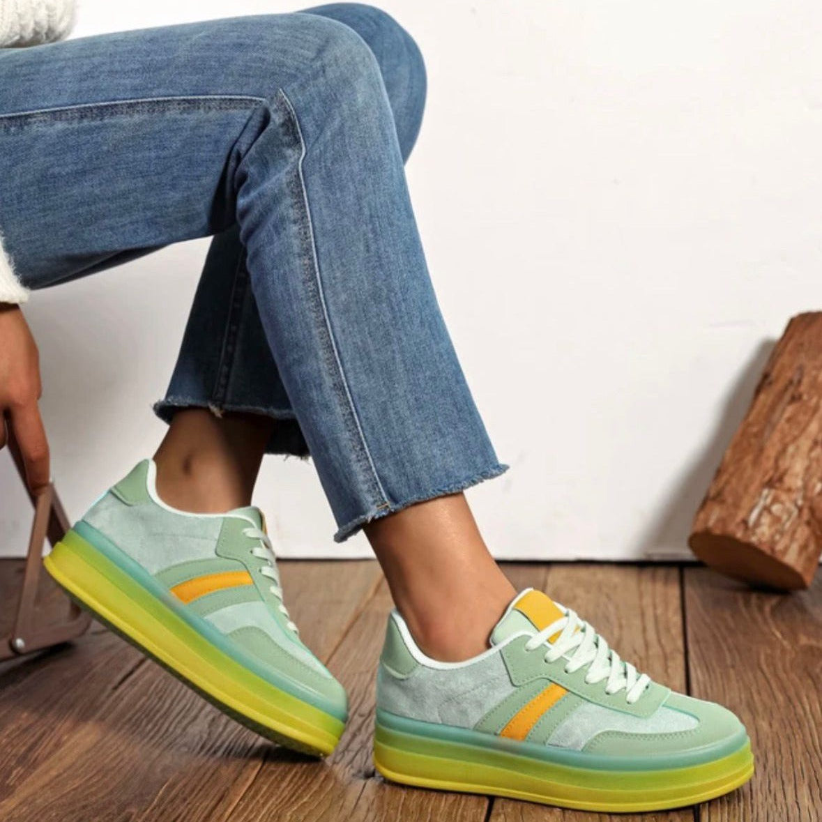 Baskets Femme Plateforme | 3 Coloris Pastel & Vitaminés | Da Cinzia