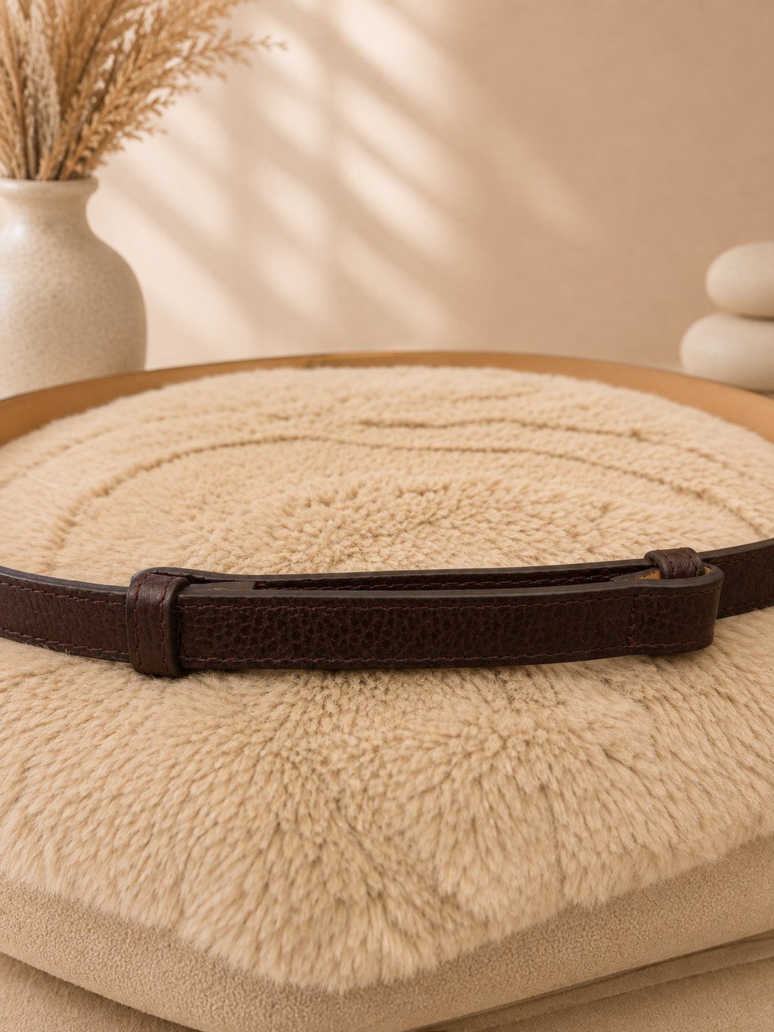 Ceinture cuir bordeaux intérieur Vera Pelle