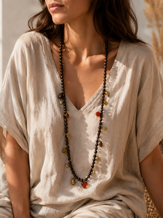 Collier Long Femme 86 cm | Sautoir Bohème Chic Tendance