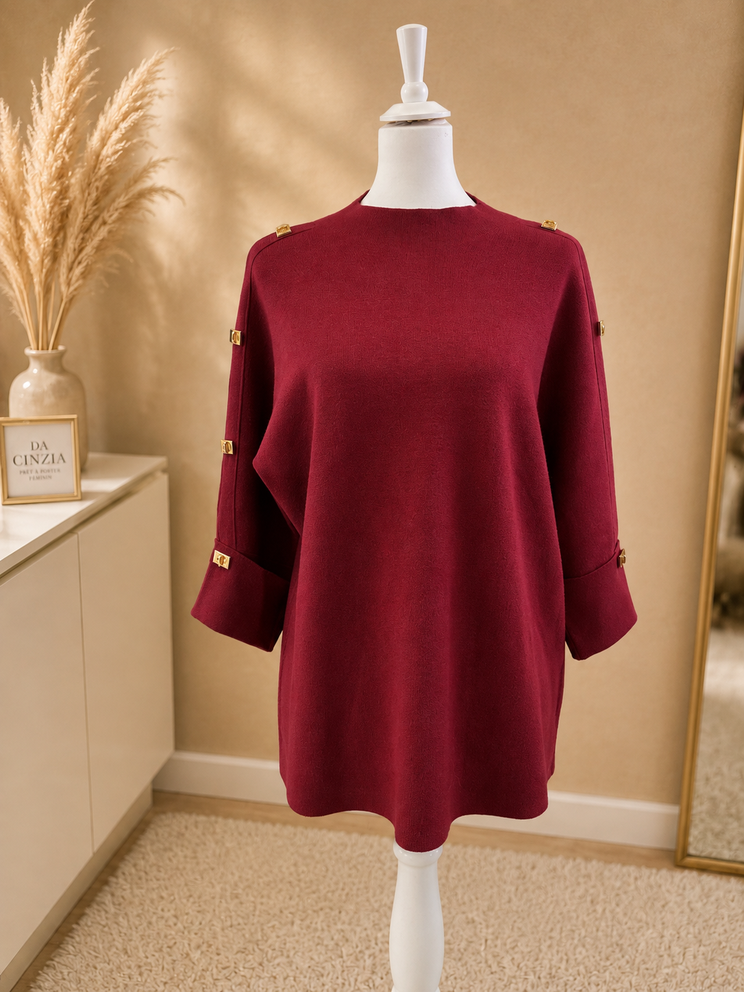 Pull boutons dorés Orazio L&A noir dos vue arrière