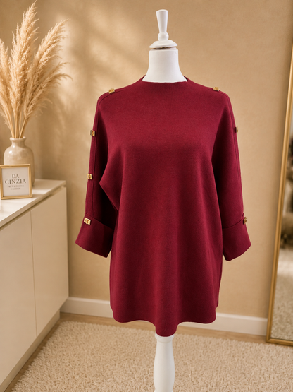 Pull boutons dorés Orazio L&A noir dos vue arrière