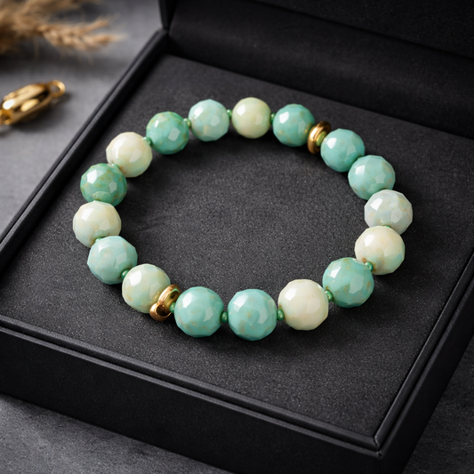Bracelet Élastique Perles Facettées Artisanal – 4 Coloris | Handmade with Love | Da Cinzia