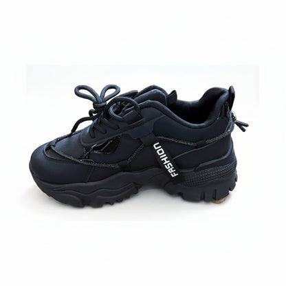 Baskets Femme Noires Semelle Épaisse | Streetwear Chic