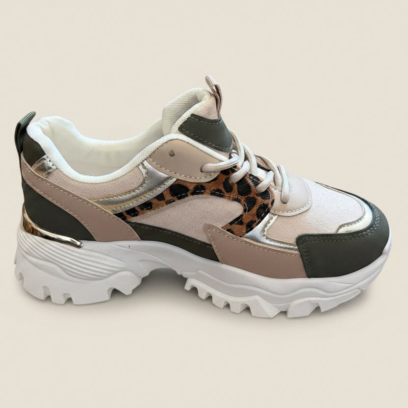 Baskets Femme Imprimé Animal Semelle Épaisse | Tendance