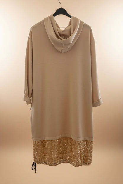 Robe Sweat Capuche Paillettes Femme | Chic Confort Moderne