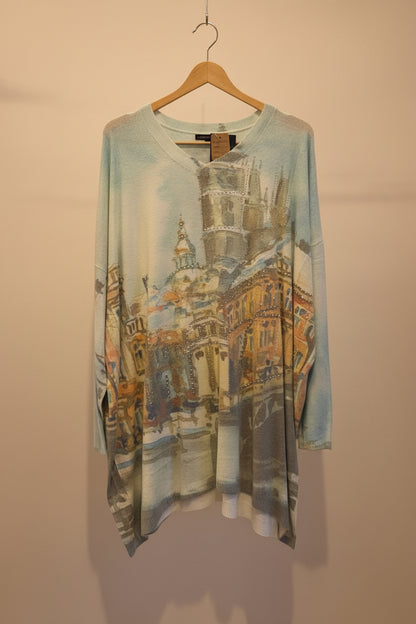 Pastel art print sweater