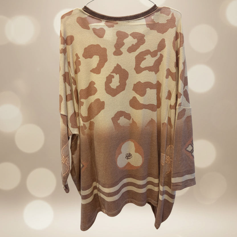 Pull Poncho Oversize Imprimé Femme | Artistique Lumineux