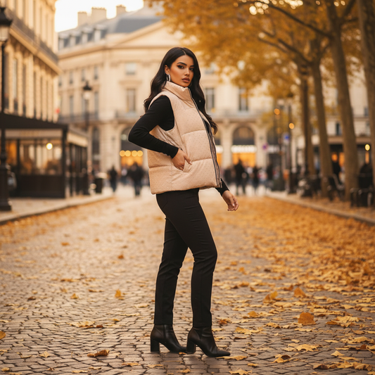 Doudoune Femme Crème Strassée | Élégance & Chaleur