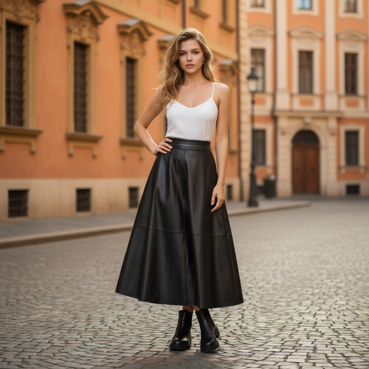 Jupe Longue Femme Effet Cuir | Style Chic & Moderne | Da Cinzia