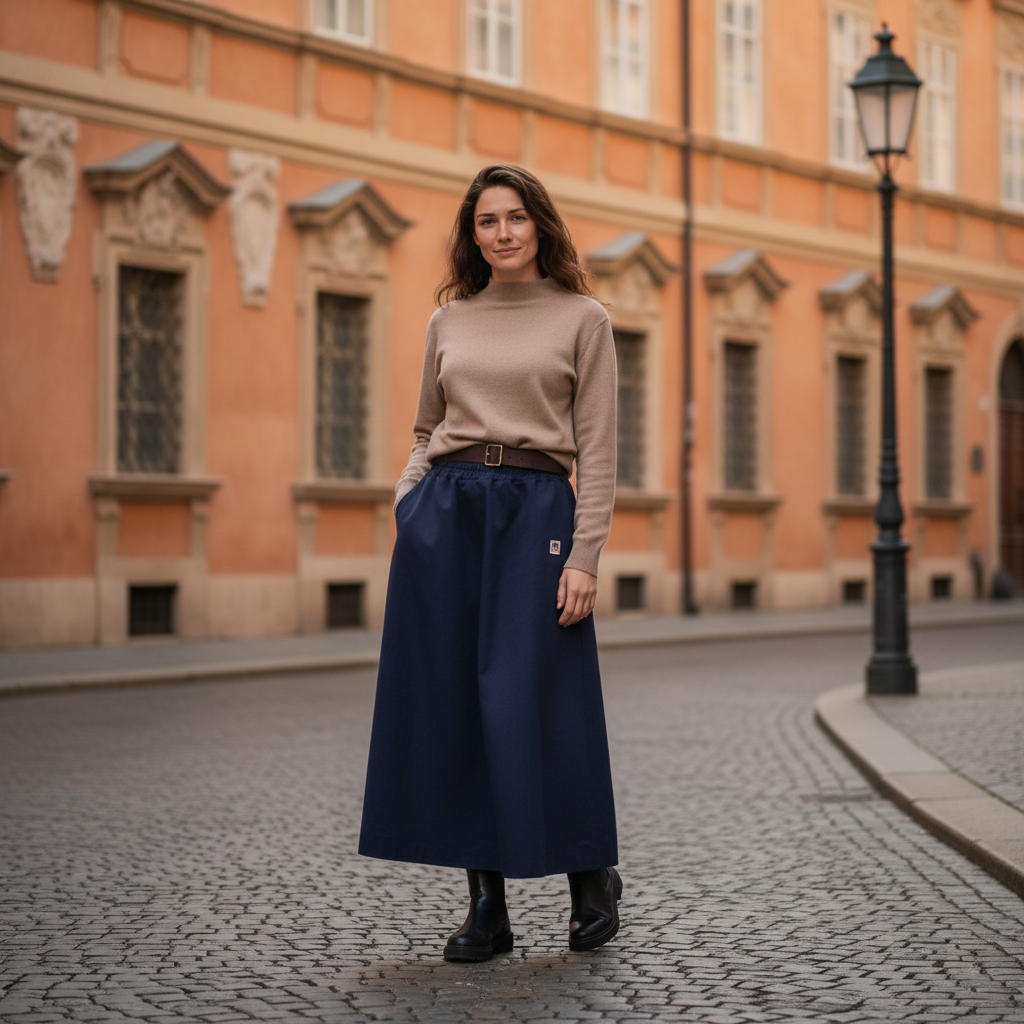 Jupe Évasée Taille Haute Ceinture | 3 Coloris Femme | Da Cinzia