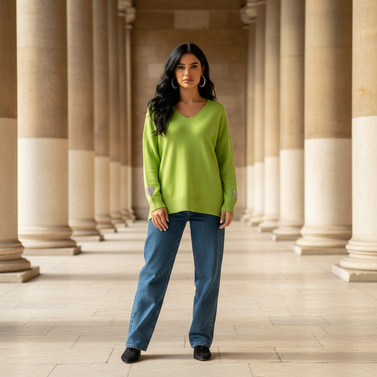 Pull Femme Col V Fluide | Élégance Casual Chic Confort | Da Cinzia