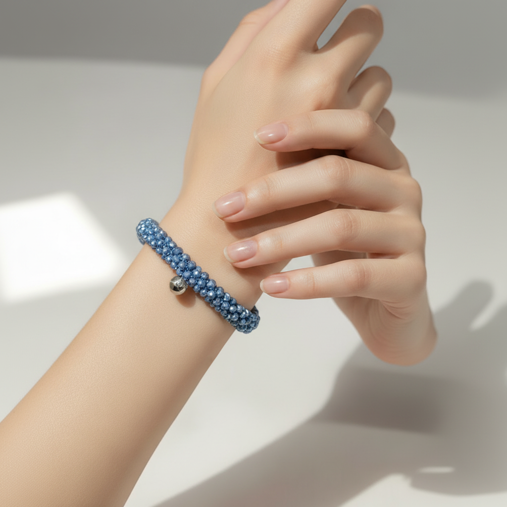Bracelet Perles Effet Minéral Femme | Texture Scintillante | Da Cinzia