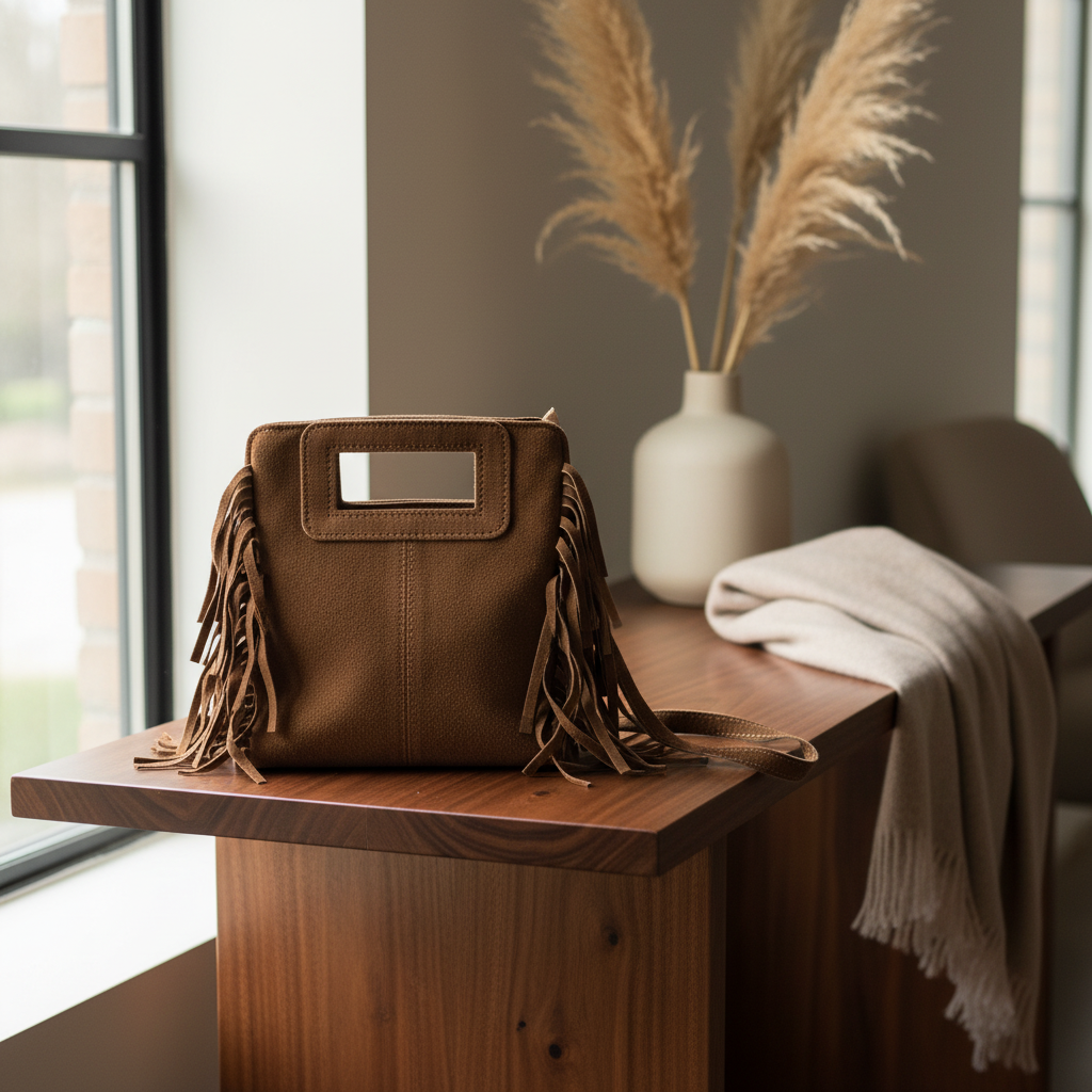 Sac Femme Suédine Franges | Style Bohème Chic Moderne | Da Cinzia