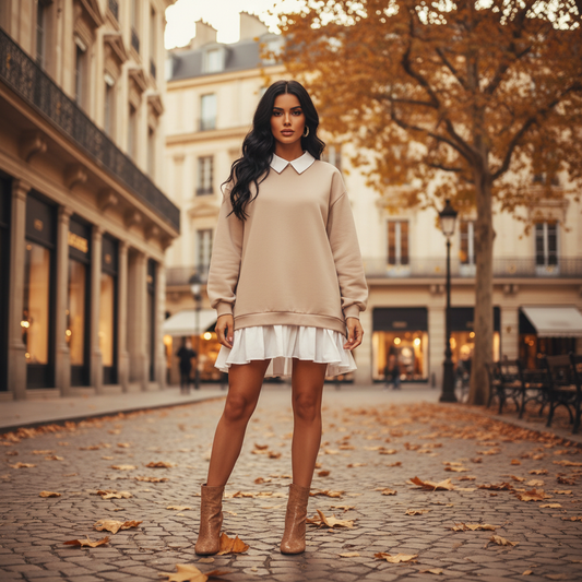 Pull Chemise Femme Deux-en-Un | Style Moderne Semi-Formel