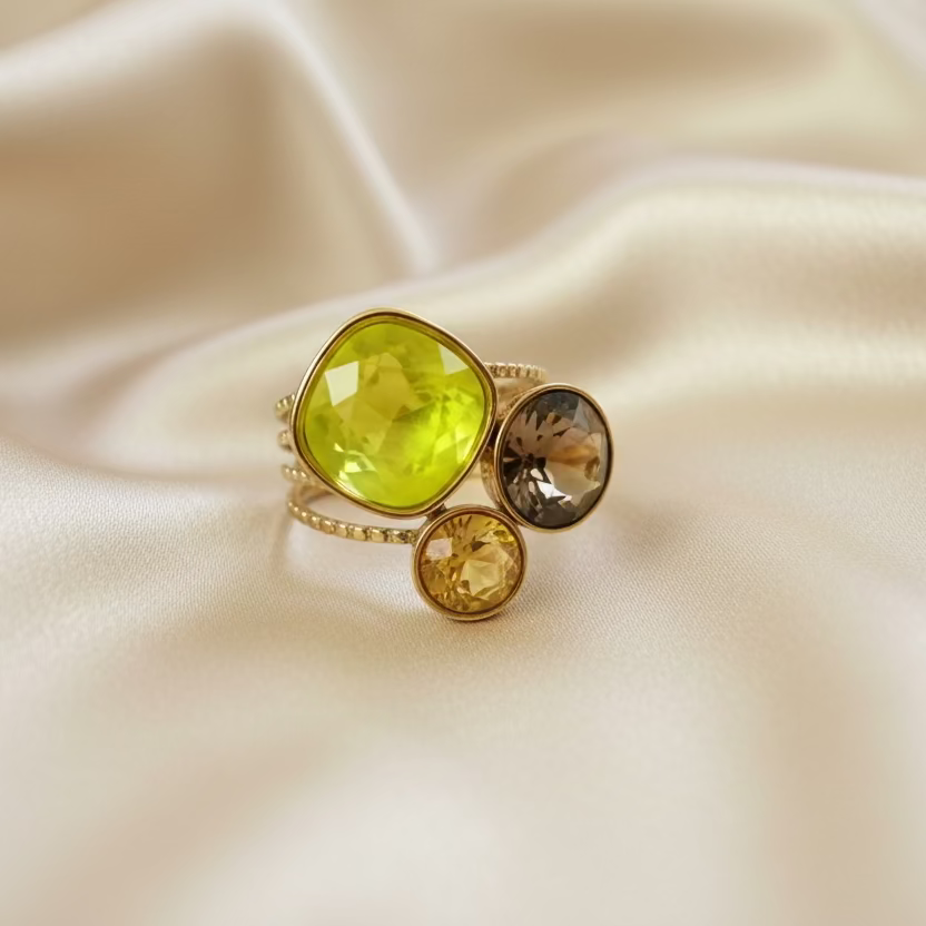Bague Bohm Femme | Cristaux Multicolores | 18 Modèles au Choix