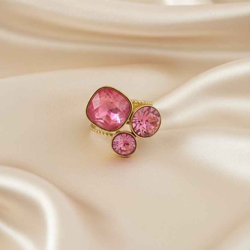 Bague Bohm Femme | Cristaux Multicolores | 18 Modèles au Choix
