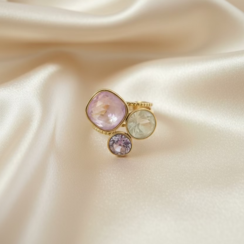 Bague Bohm Femme | Cristaux Multicolores | 18 Modèles au Choix