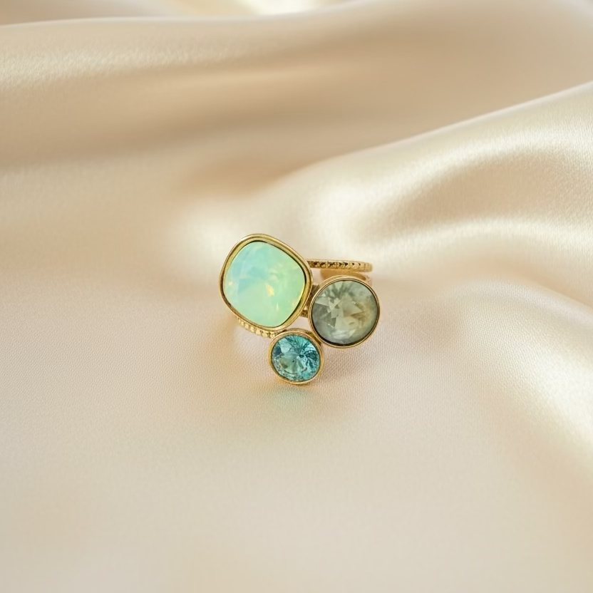 Bague Bohm Femme | Cristaux Multicolores | 18 Modèles au Choix