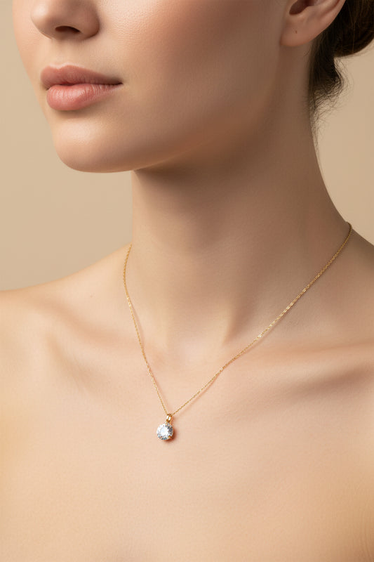 Collier pendentif cristal Ikita – Acier inoxydable