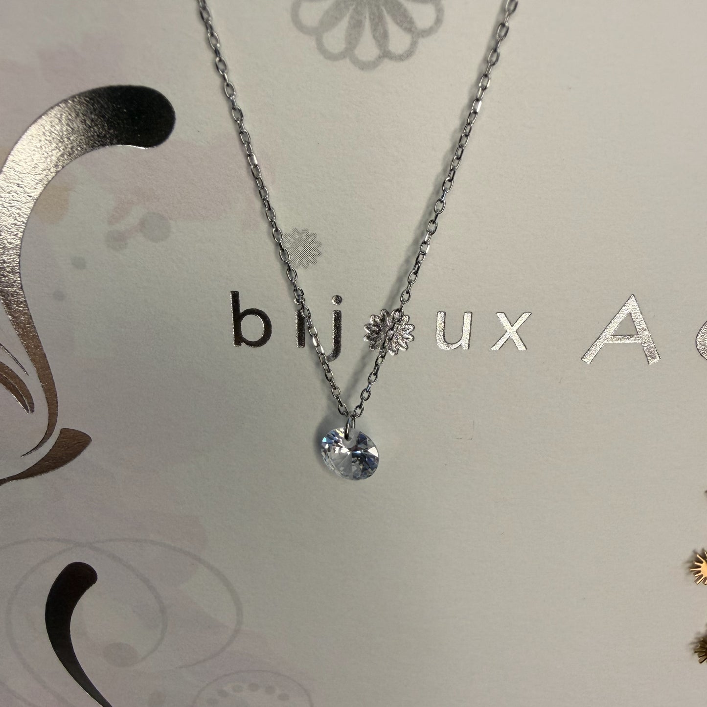 Collier pendentif cristal Ikita – Acier inoxydable
