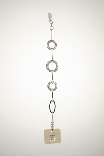 Bracelet chaîne anneaux strass Ikita – Acier inoxydable