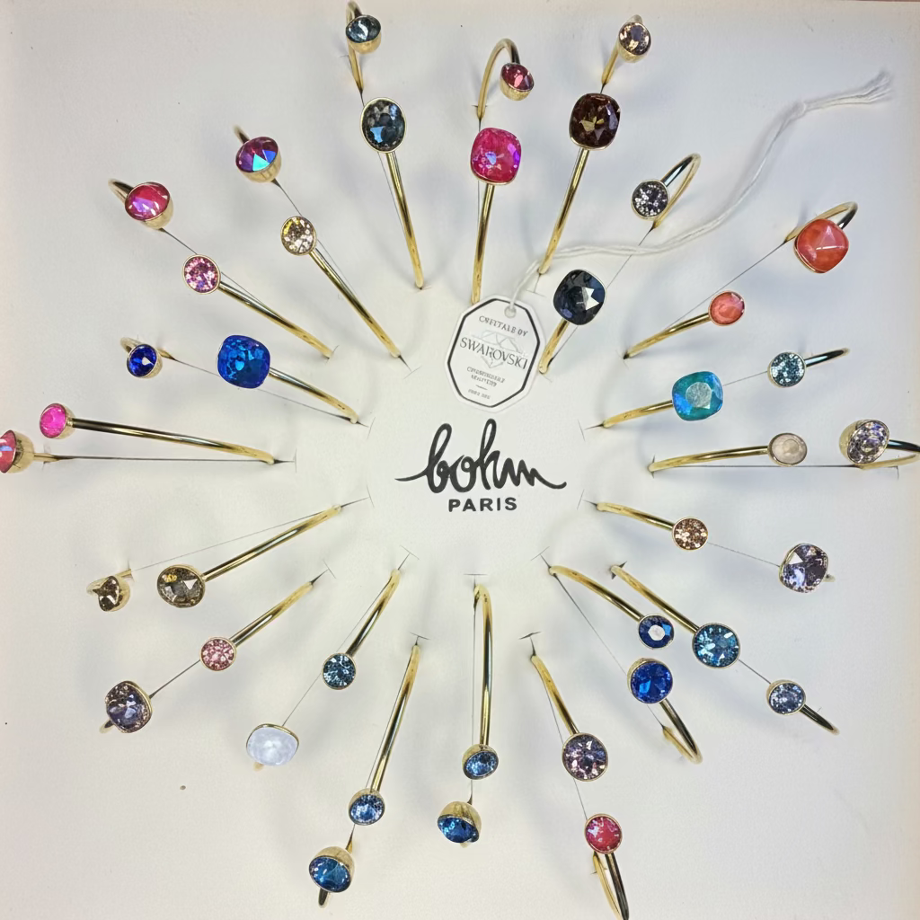 Bracelet jonc fin cristaux Swarovski® – Collection Bohm