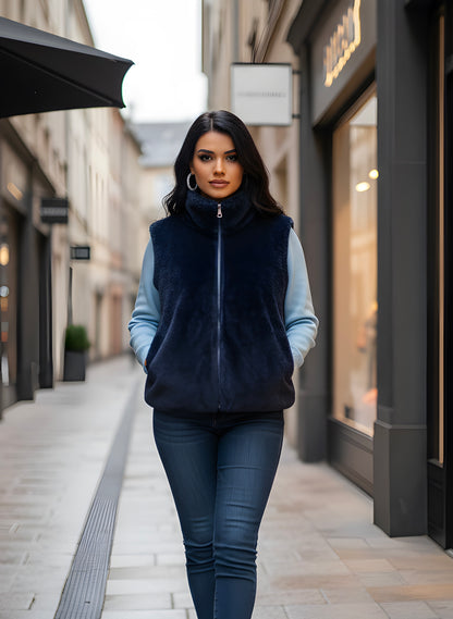 Doudoune Sans Manches Teddy Femme | Tendance 5 Couleurs | Da Cinzia