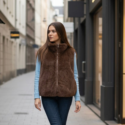Doudoune Sans Manches Teddy Femme | Tendance 5 Couleurs | Da Cinzia