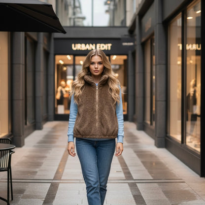 Doudoune Sans Manches Teddy Femme | Tendance 5 Couleurs | Da Cinzia