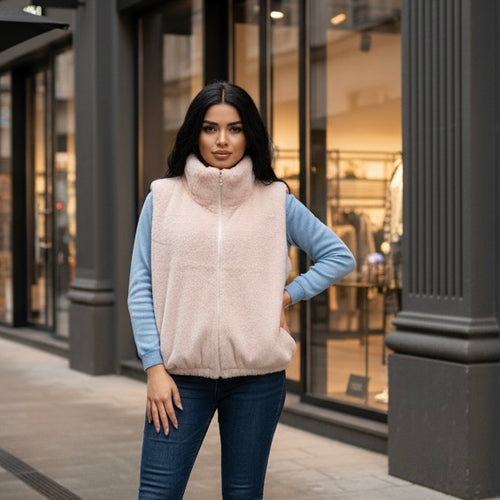 Doudoune Sans Manches Teddy Femme | Tendance 5 Couleurs | Da Cinzia