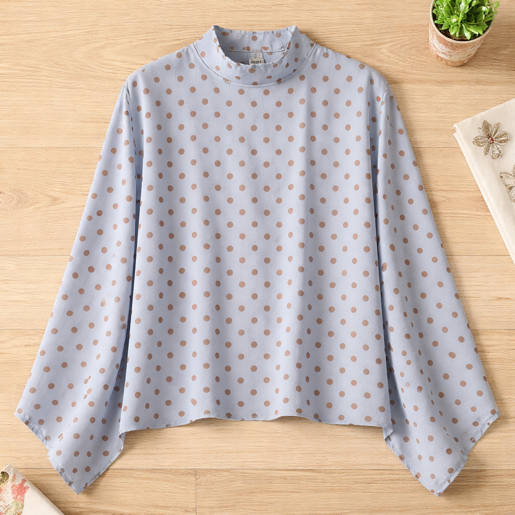 Women's Lightweight Long Sleeve Blouse with Sheer Effect