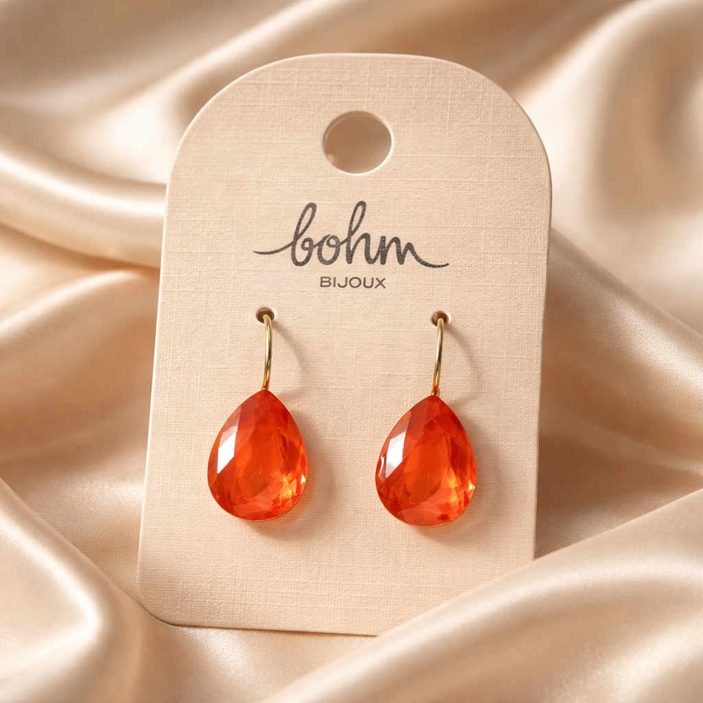 Boucles d'Oreilles BOHM Goutte Facettée | Bijoux Colorés | Da Cinzia