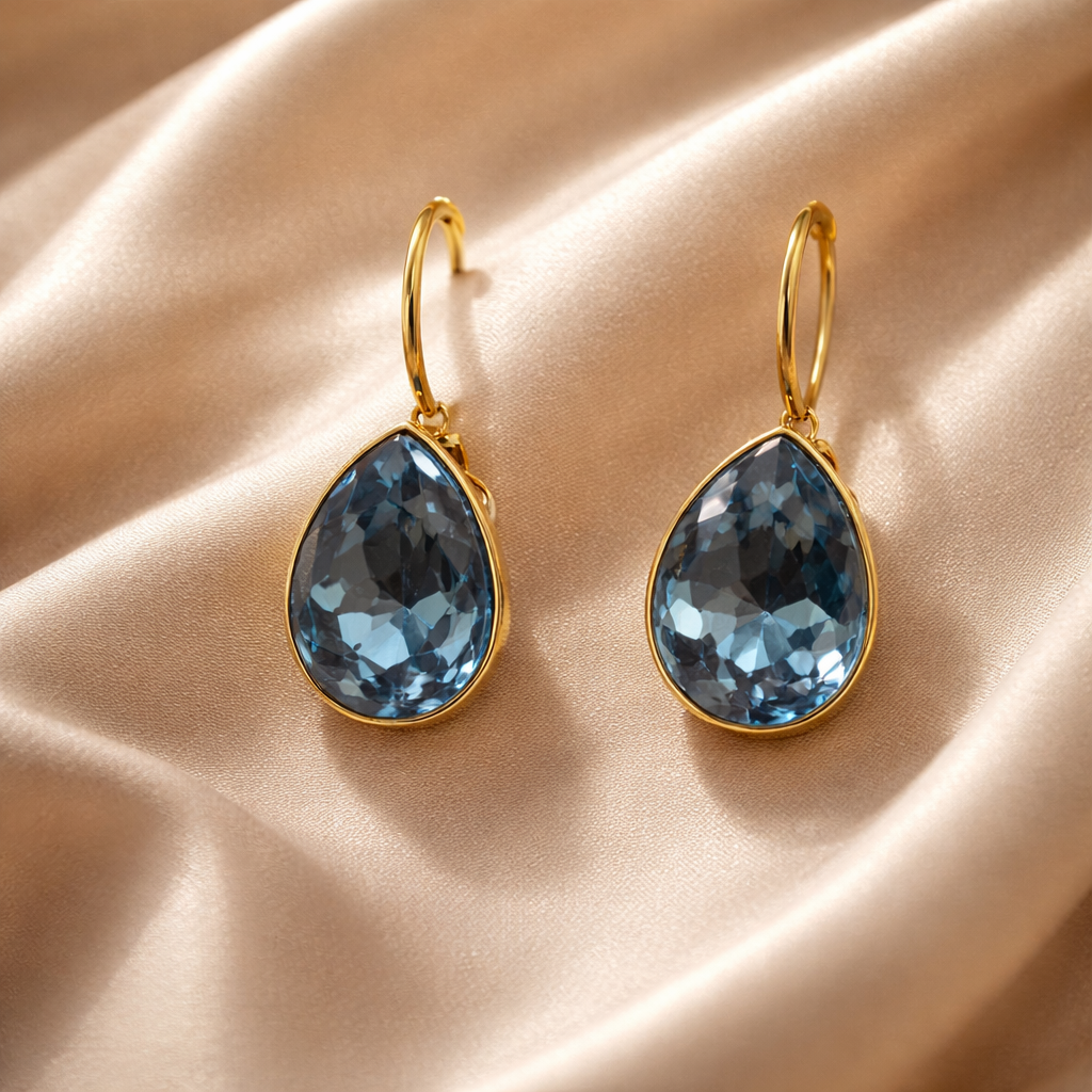 Boucles d'Oreilles BOHM Goutte Facettée | Bijoux Colorés | Da Cinzia