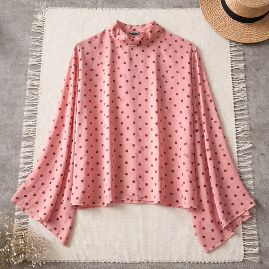 Women's Lightweight Long Sleeve Blouse with Sheer Effect