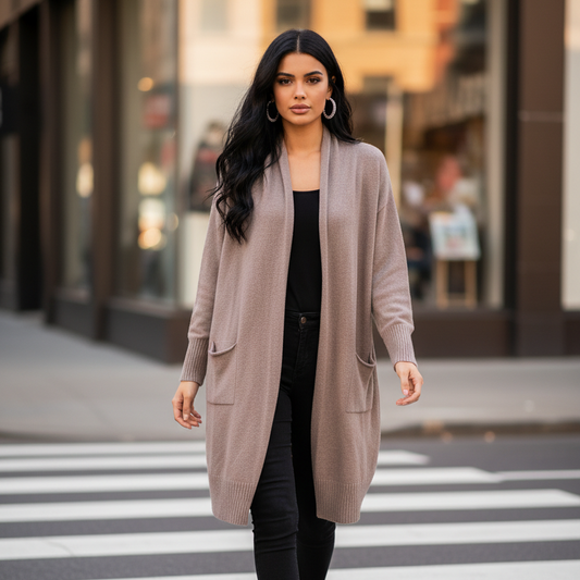 Gilet Long Femme Giuliano | Cardigan Maille Douce & Chic