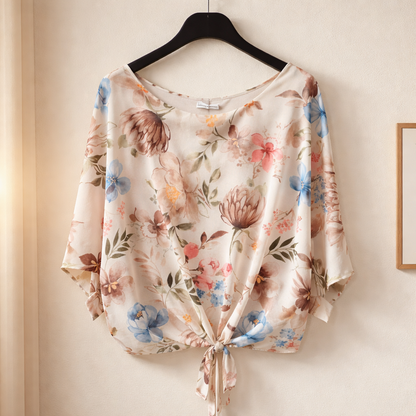 Blouse L&A Imprimé Floral à Nouer | 3 Coloris Disponibles | Da Cinzia