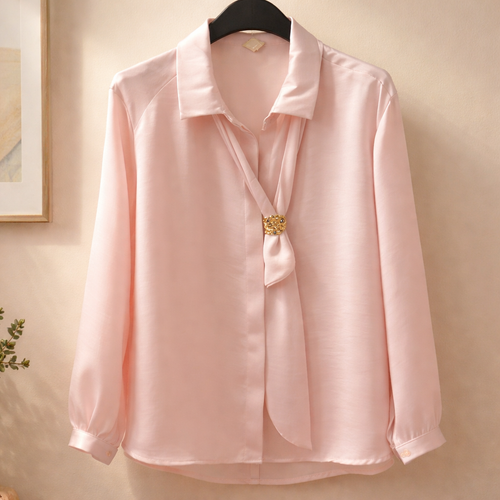 Chemise Via ZOIA avec Lavallière | 2 Coloris Élégants Femme | Da Cinzia
