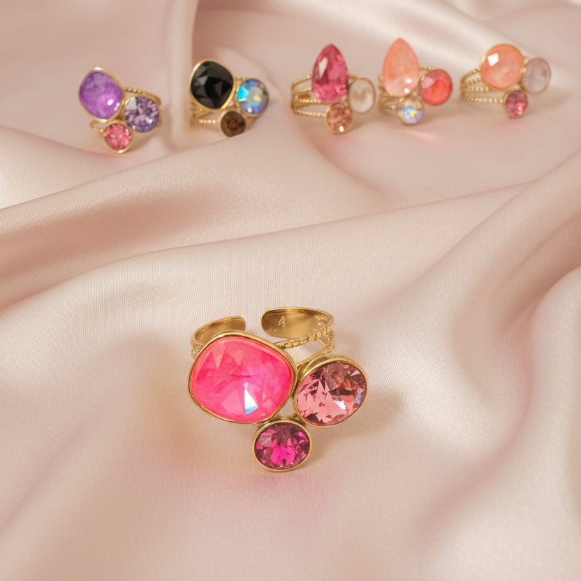 Bague Collection Bohm Femme | Cristaux Multicolores | 23 Modèles | Da Cinzia